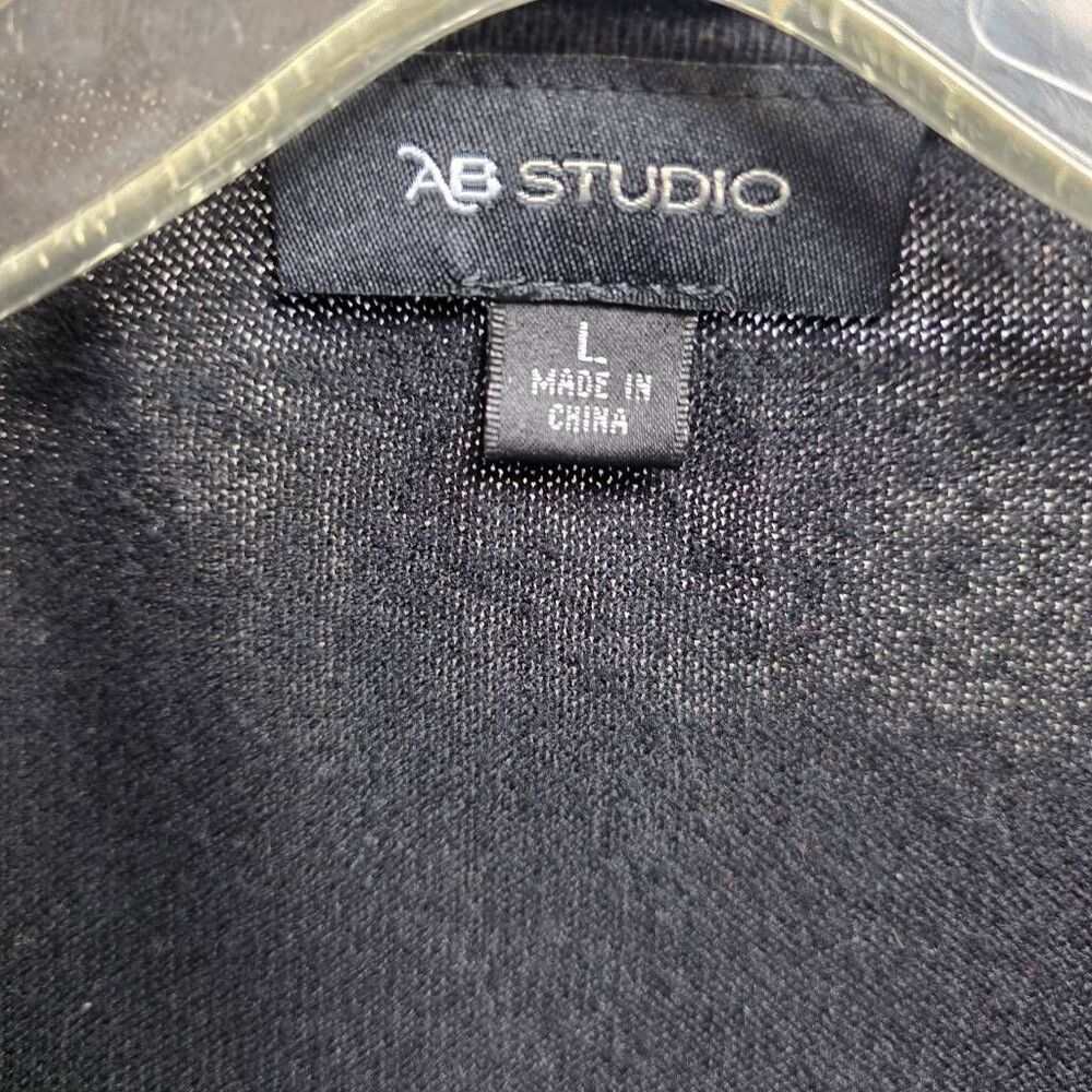 AB Studio Black Open Front Cardigan Sweater Large - Picture 5 of 8